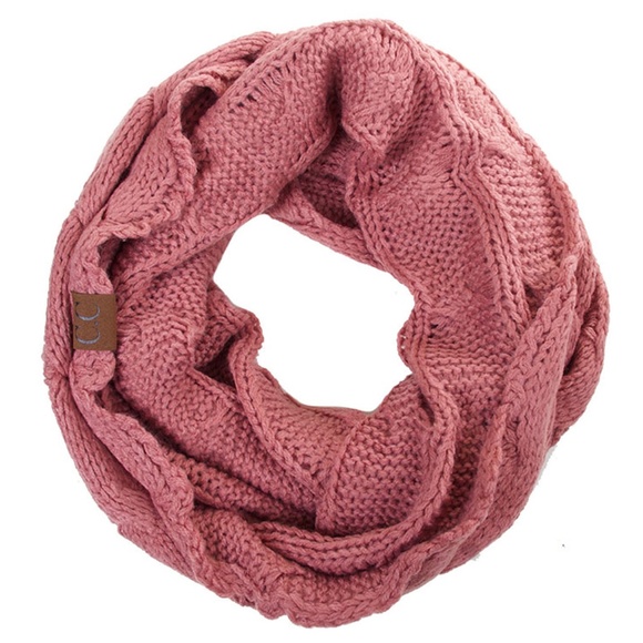C.C 3pc Knit Warm Pom Beanie Gloves Scarves Set